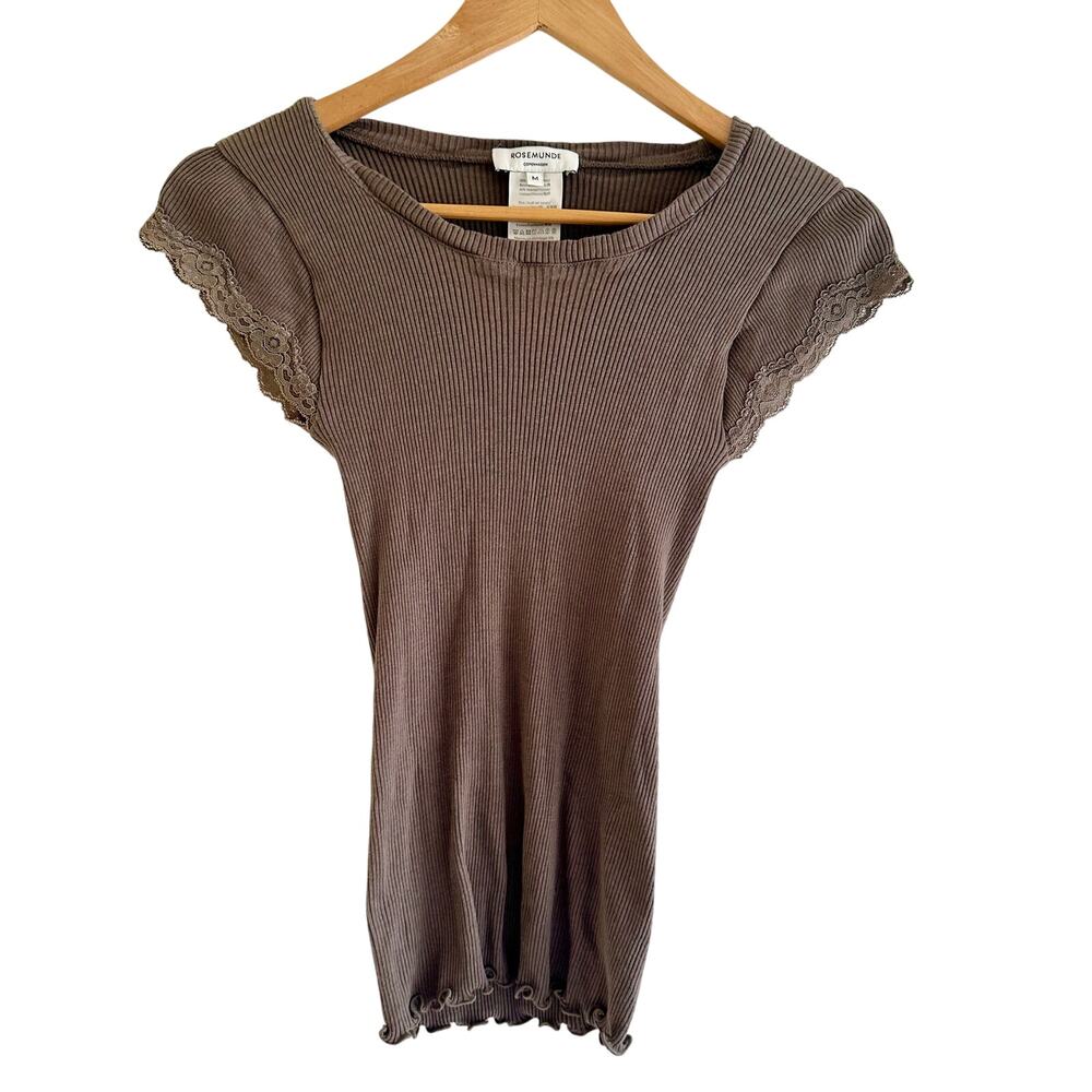 Rosemunde Copenhagen Ribbed Brown Laced Baby Cotton blend Fairy Size Medium